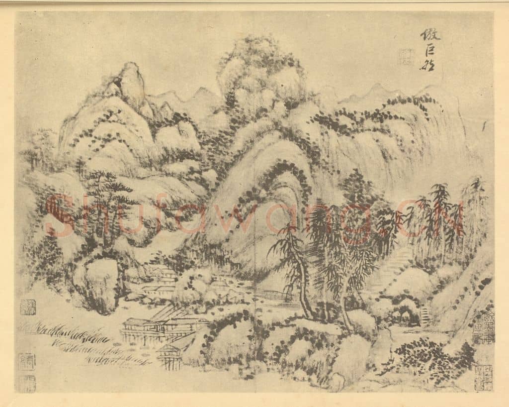清 王原祁《山水图(八)》国画作品