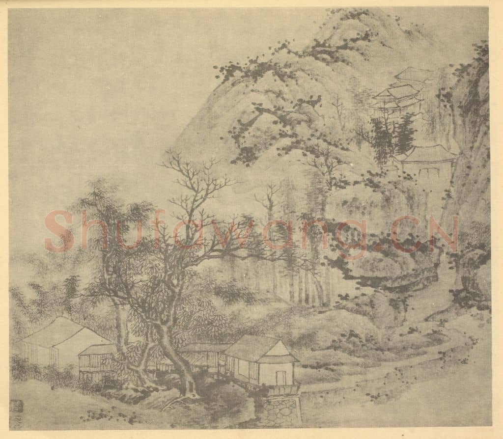 清 高岑《山水图(一)》国画作品