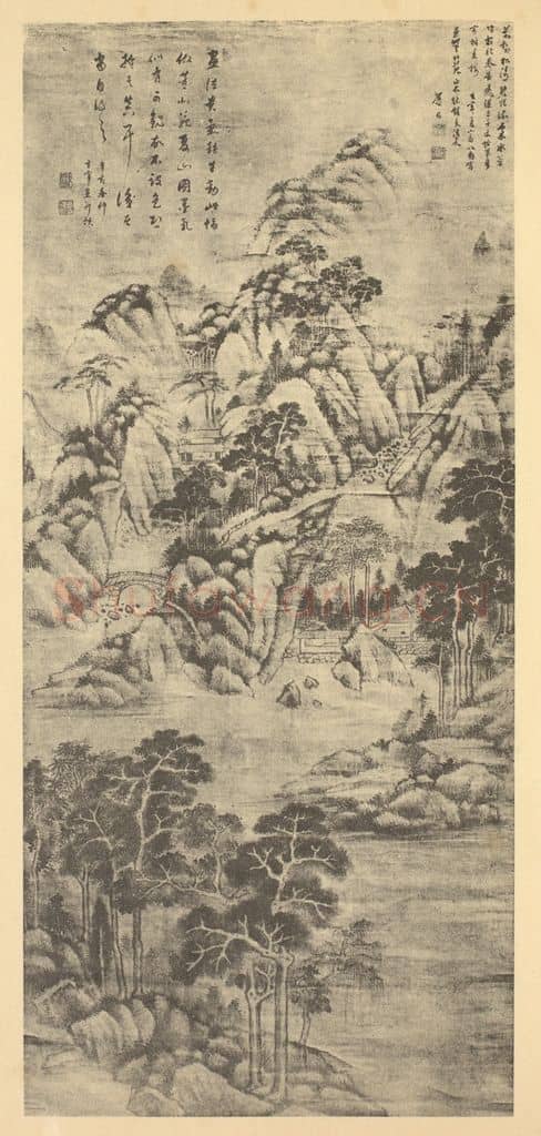 明 董其昌《山水轴(一)》国画作品