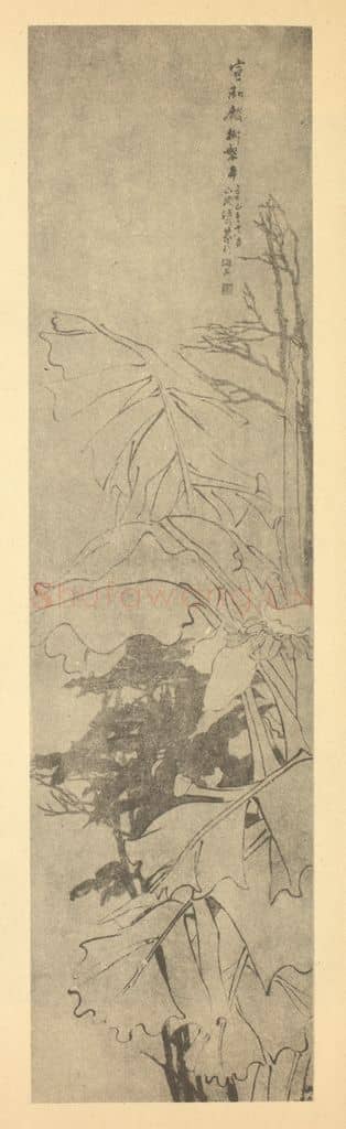清 任颐《芭蕉图》国画作品