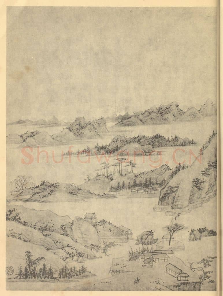清 弘仁《山水图(八)》国画作品