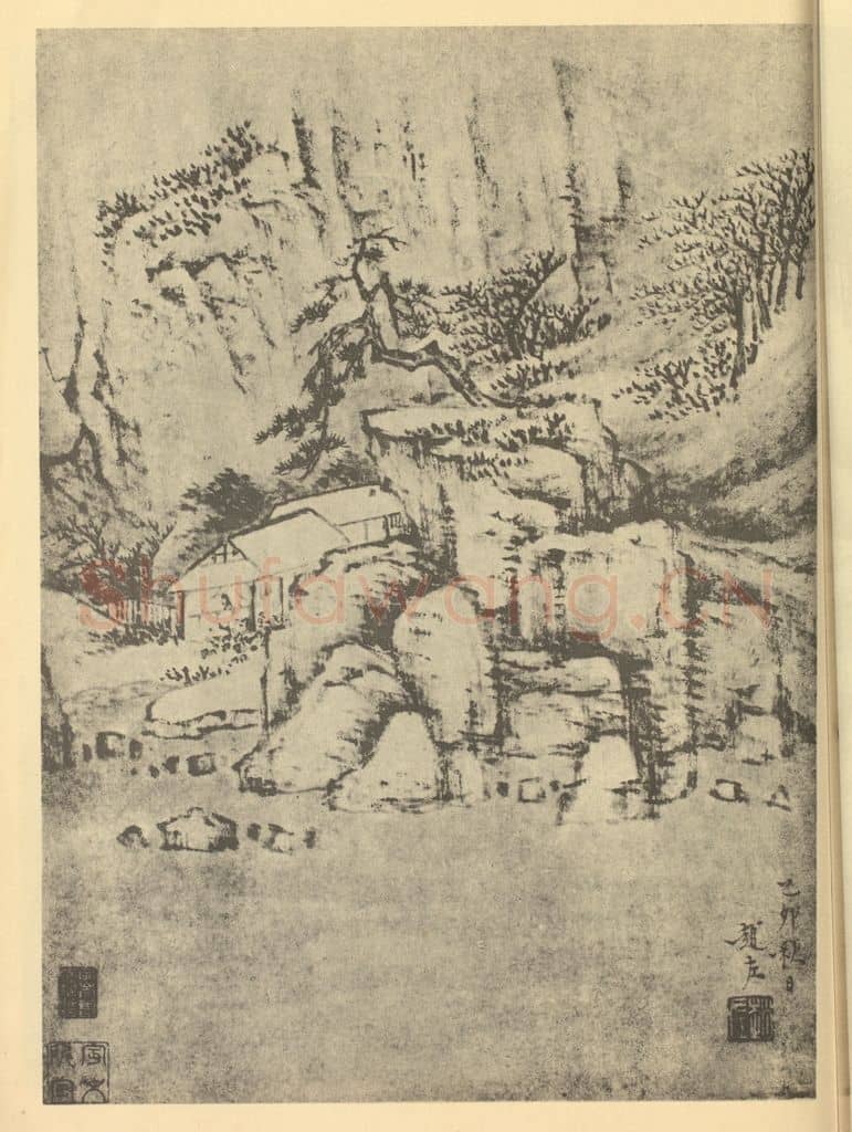明 赵左《山水图(八)》国画作品
