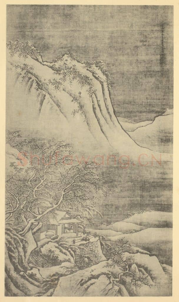 明 戴进《山水轴(一)》国画作品