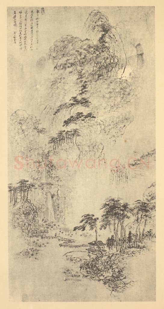 清 黄向坚《山水轴》国画作品