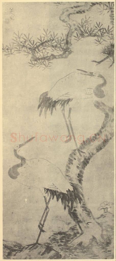 清 朱耷《松鹤遐龄图》国画作品