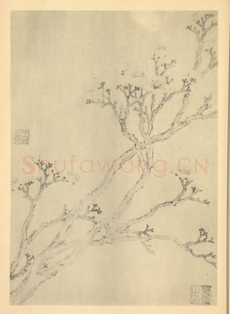清 金俊明《梅花(十五)》国画作品