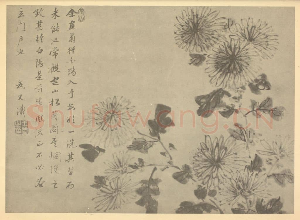 清 王武《菊》国画作品