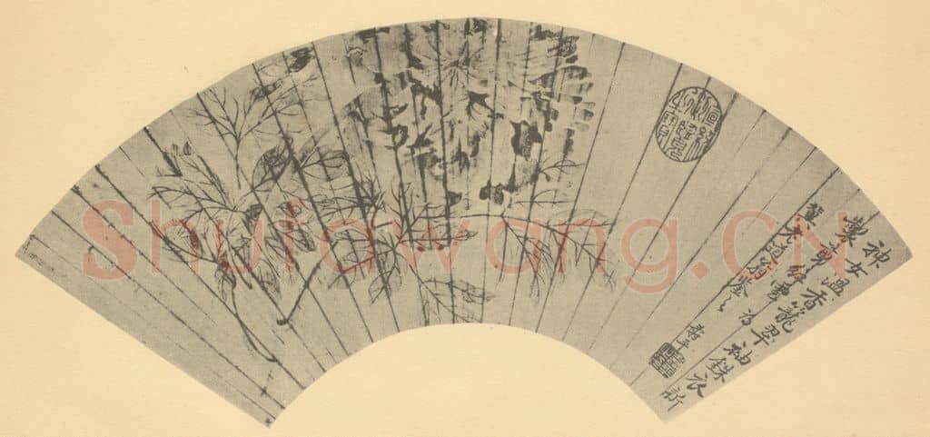 清 恽寿平《牡丹》国画作品