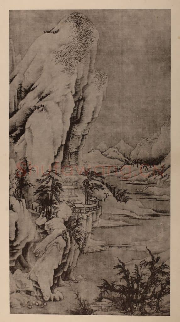 明 董其昌《摹李成·雪山水》国画作品
