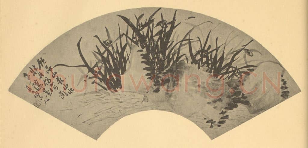 清 瞿应绍《兰石》国画作品
