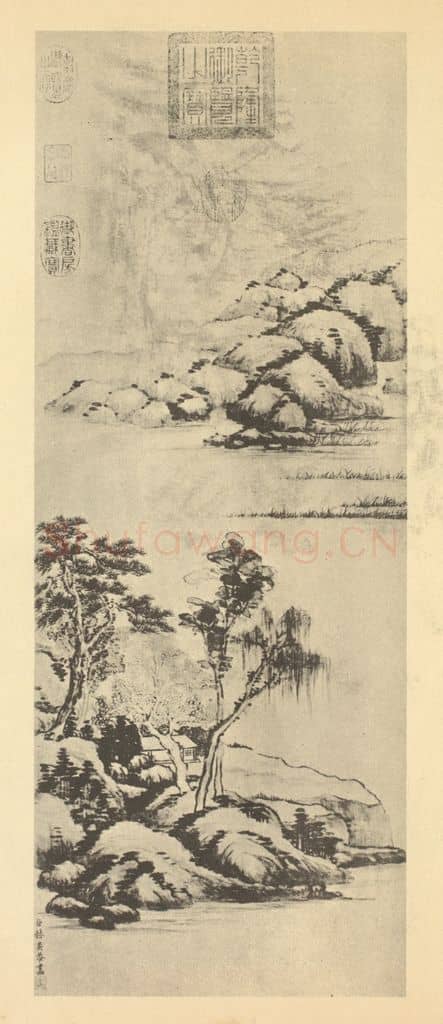 清 赫奕《山水轴(四)》国画作品