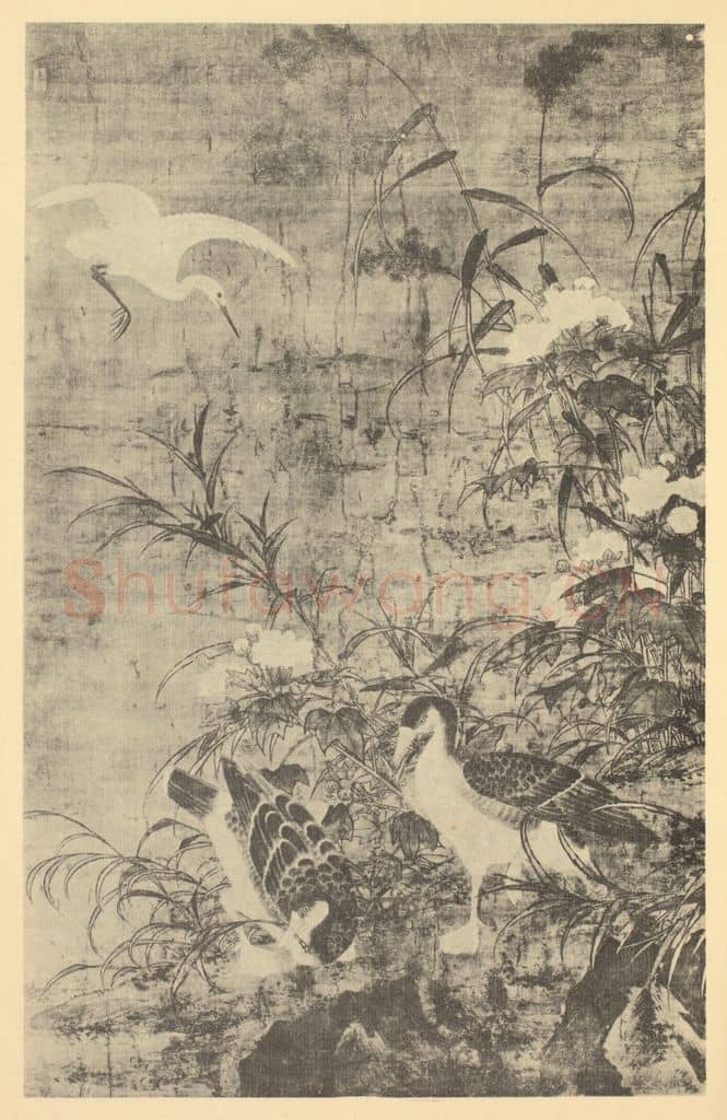 元 元人《画芦雁》国画作品