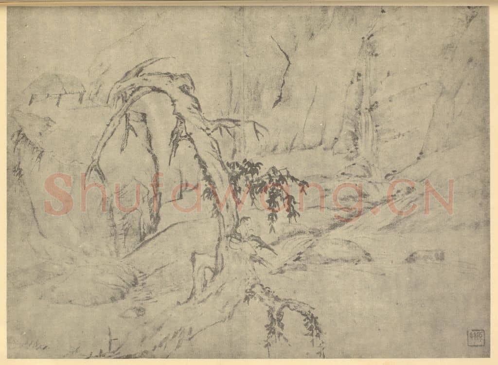 清 陈舒《山水图（二）》国画作品
