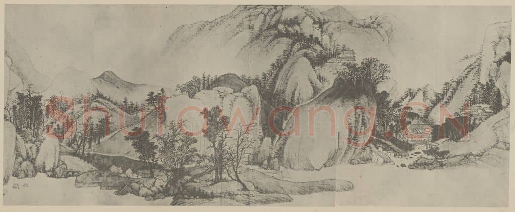 清 王时敏《晴岚暖翠图卷（三）》国画作品