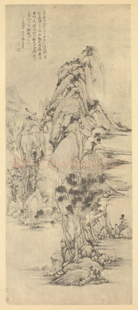 清 恽寿平《山水轴(一)》国画作品