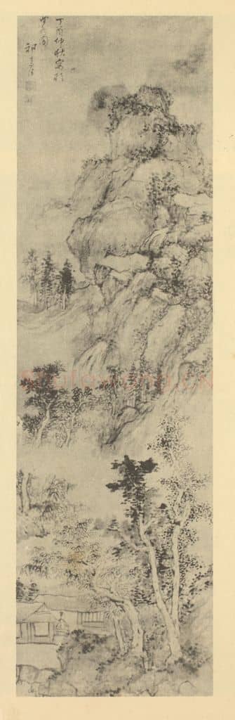 明 祁豸佳《山水轴》国画作品