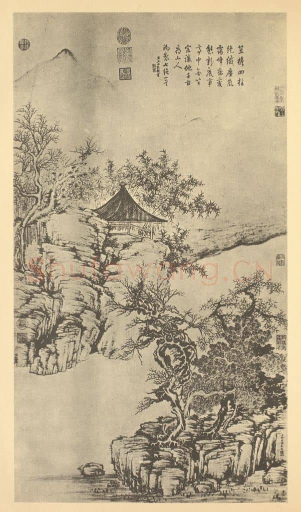 清 张若澄《山水轴》国画作品