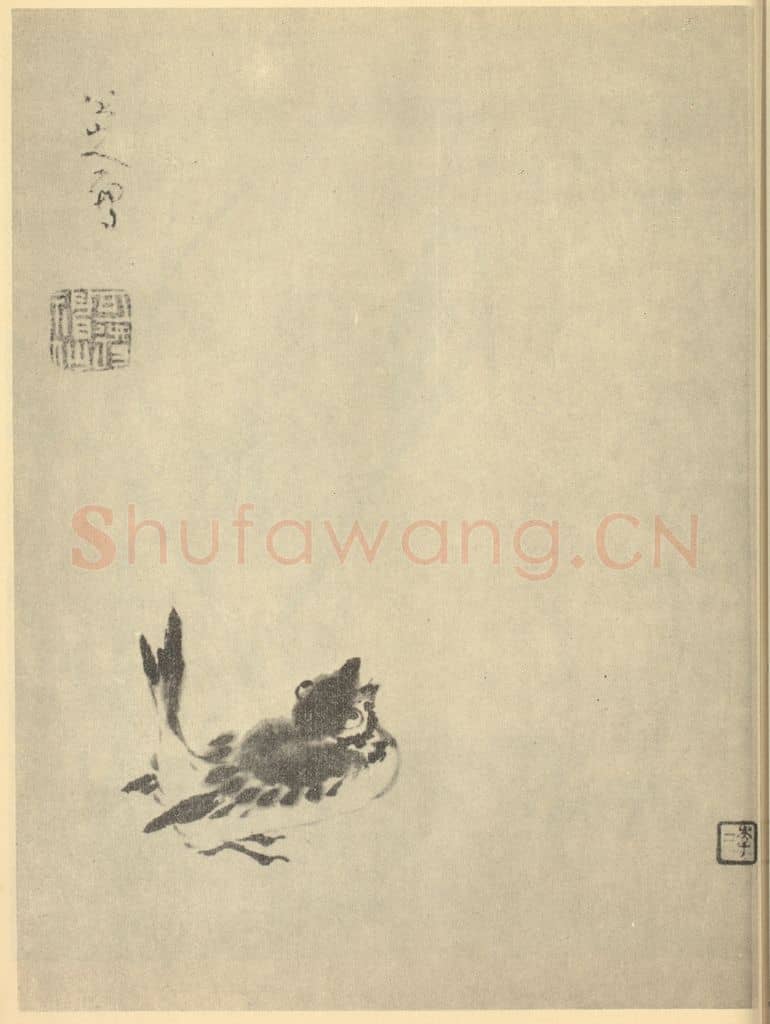 清 朱耷《画雀》国画作品