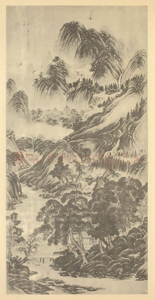 清 高其佩《山水轴(三)》国画作品