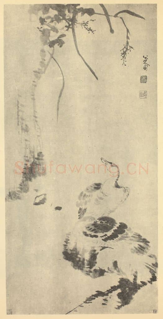 清 朱耷《花鸟》国画作品