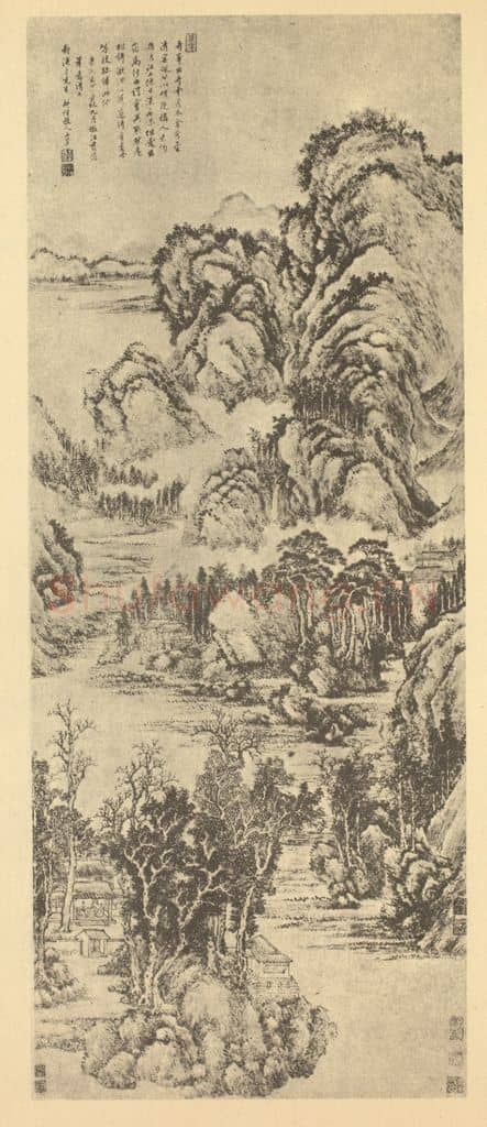 清 王翚《仿江贯道山水》国画作品