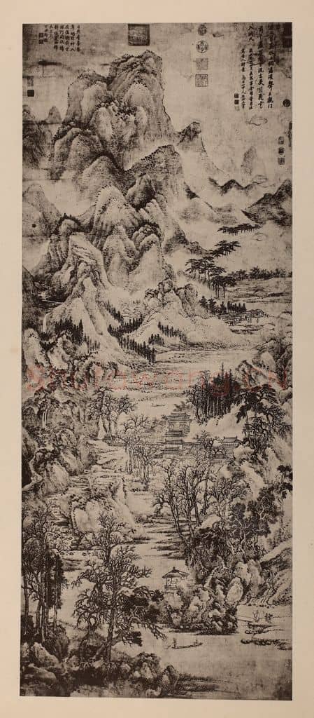 清 王翚《唐人诗意图轴》国画作品