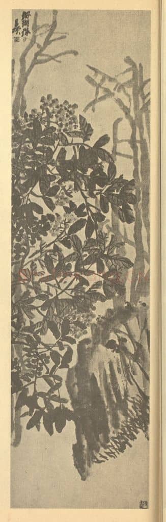 清 吴昌硕《南天竹图》国画作品