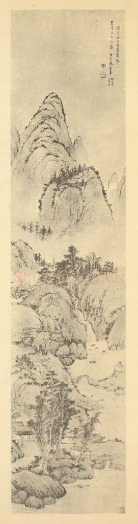 清 朱鹤年《山水轴》国画作品