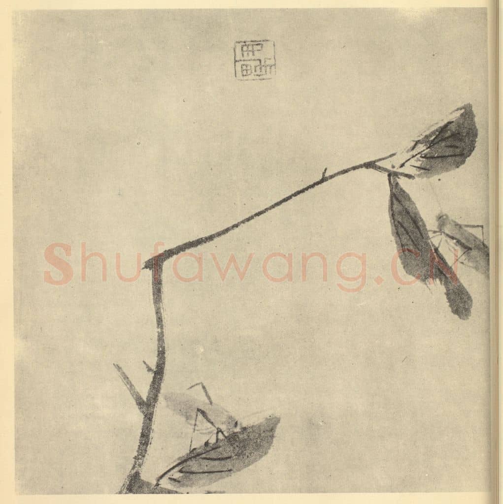 清 朱耷《䘀螽图》国画作品