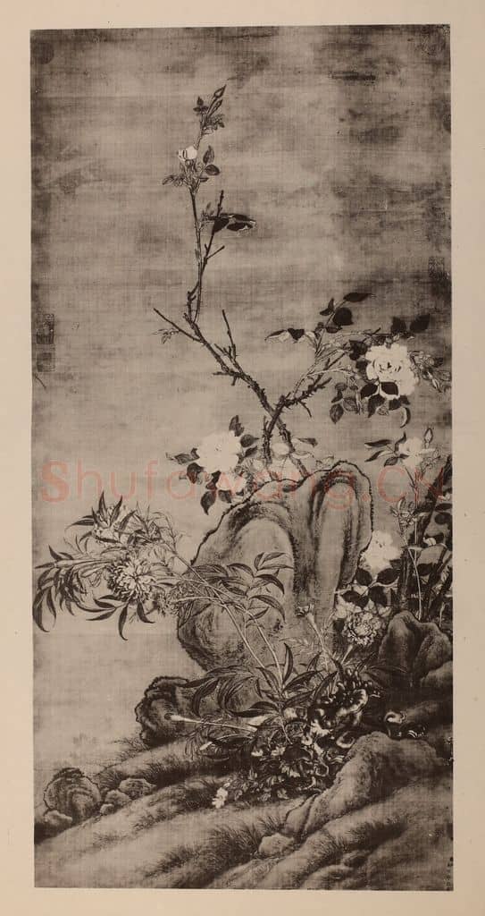 清 郎世宁《富贵长春图轴》国画作品