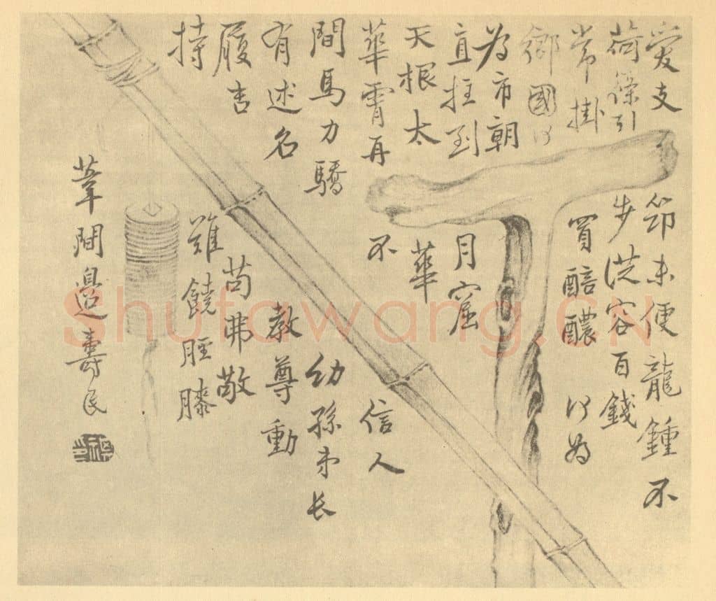 清 边寿民《蔬果器物杂画图（十五）》国画作品