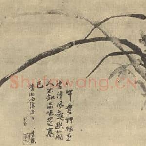 清代 释道济国画作品《兰》摘自 南画大成 卷一