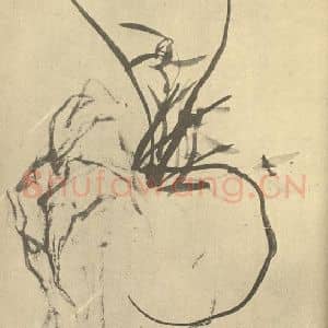 清代 李鳝国画作品《兰石》摘自 南画大成 卷一