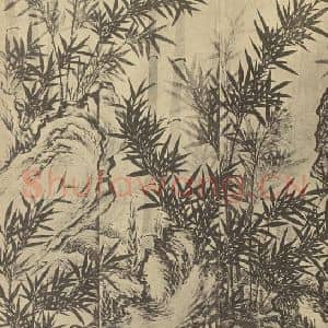 清代 诸升国画作品《竹石》摘自 南画大成 卷一