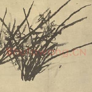 清代 李方膺国画作品《兰》摘自 南画大成 卷一