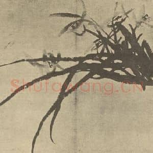 清代 李方膺国画作品《兰》摘自 南画大成 卷一