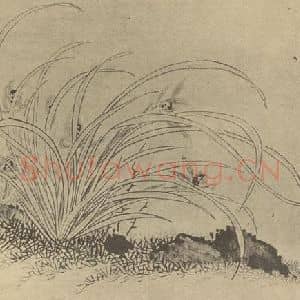 清代 金农国画作品《兰石》摘自 南画大成 卷一