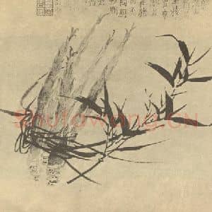 清代 金农国画作品《竹》摘自 南画大成 卷一