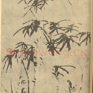 清代 钱载国画作品《兰竹石》摘自 南画大成 卷一