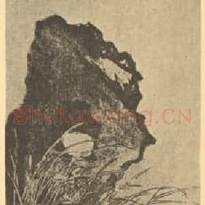 清代 罗聘国画作品《兰石》摘自 南画大成 卷一