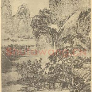 清代 王翚国画作品《山水轴(六)》摘自 南画大成 卷十