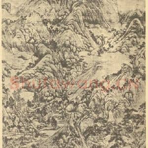 清代 王敬铭国画作品《山水轴》摘自 南画大成 卷十