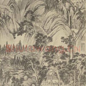 清代 弘旿国画作品《山水轴(二)》摘自 南画大成 卷十