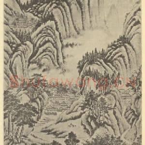 清代 永瑢国画作品《山水轴(一)》摘自 南画大成 卷十