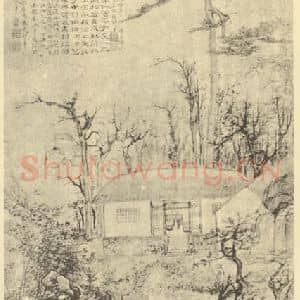 清代 高凤翰国画作品《山水轴》摘自 南画大成 卷十