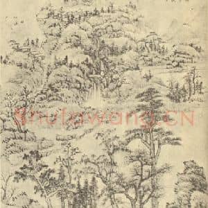 清代 张鹏翀国画作品《山水轴(一)》摘自 南画大成 卷十