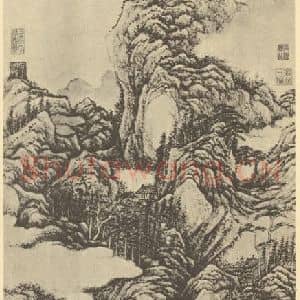 清代 张宗苍国画作品《山水轴(九)》摘自 南画大成 卷十