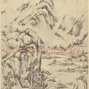 清代 董邦达国画作品《山水轴(九)》摘自 南画大成 卷十
