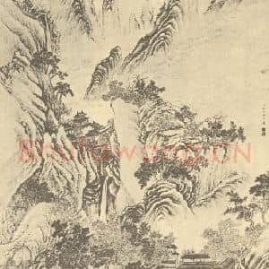 清代 邹一桂国画作品《山水轴(三)》摘自 南画大成 卷十