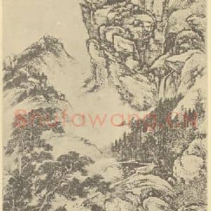 清代 钱维城国画作品《山水轴(五)》摘自 南画大成 卷十